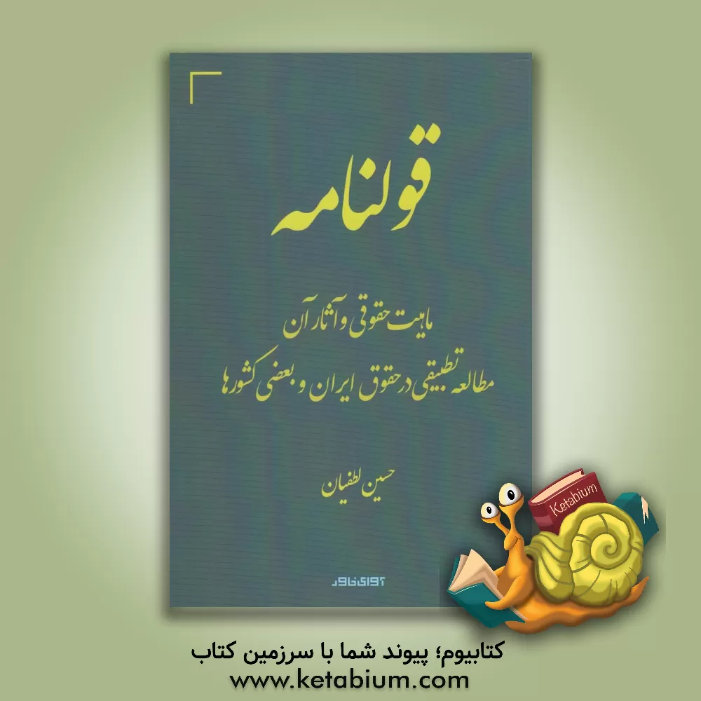 کتاب قولنامه: ماهیت حقوقی و آثار آن و مطالعه تطبیقی در حقوق ایران و بعضی کشورها اثر حسین لطفیان