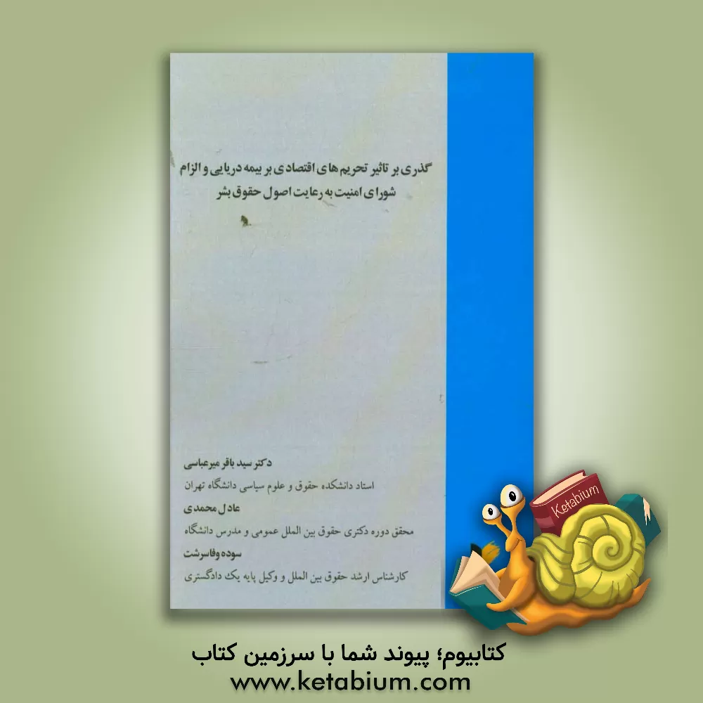 کتاب گذری بر تاثیر تحریم های اقتصادی بر بیمه دریایی و الزام شورای امنیت به رعایت اصول حقوق بشر اثر عادل محمدی