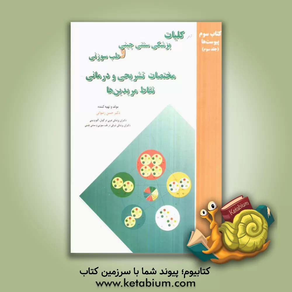 کتاب کتاب سوم پیوست ها در کلیات پزشکی سنتی چینی و طب سوزنی: مختصات تشریحی و درمانی نقاط مریدین ها اثر حسن رضوانی