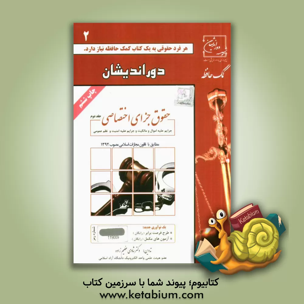 کتاب کمک حافظه حقوق جزای اختصاصی: جرایم علیه اموال و مالکیت و جرایم علیه امنیت و نظم عمومی اثر شادی عظیم‌زاده