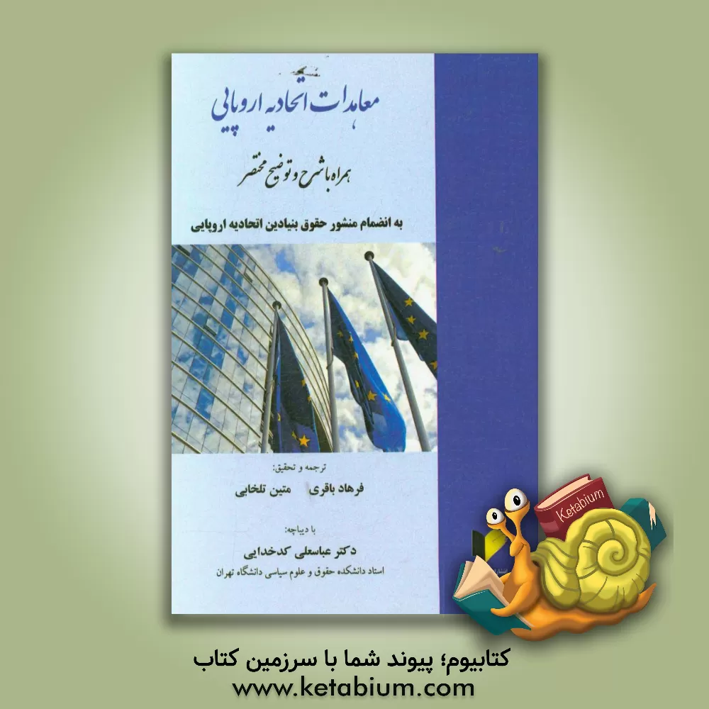 کتاب معاهدات اتحادیه اروپایی همراه با شرح و توضیح مختصر به انضمام منشور حقوق بنیادین اتحادیه اروپایی اثر فرهاد باقری
