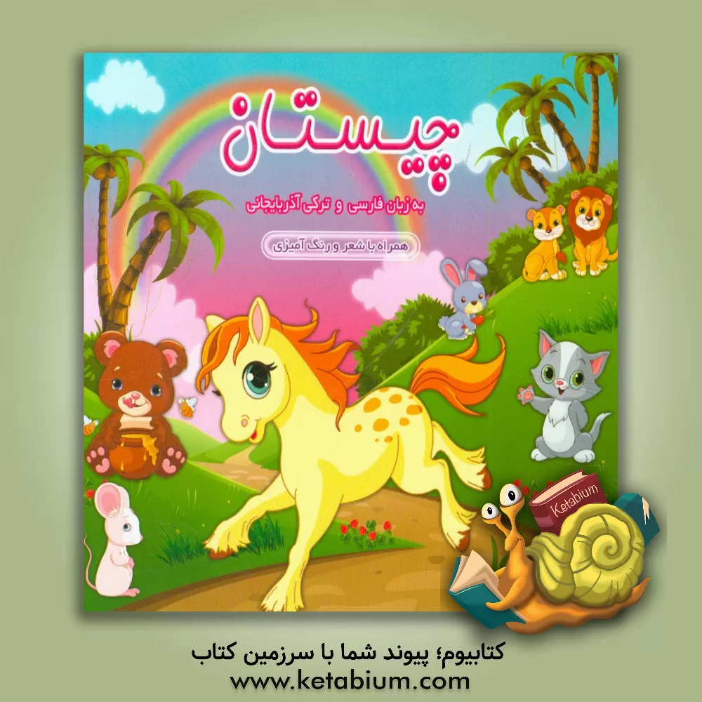 کتاب چیستان: دوزبان؛ ترکی آذربایجانی و فارسی، همراه با شعر و رنگ آمیزی اثر لیلا سلیم‌زاده