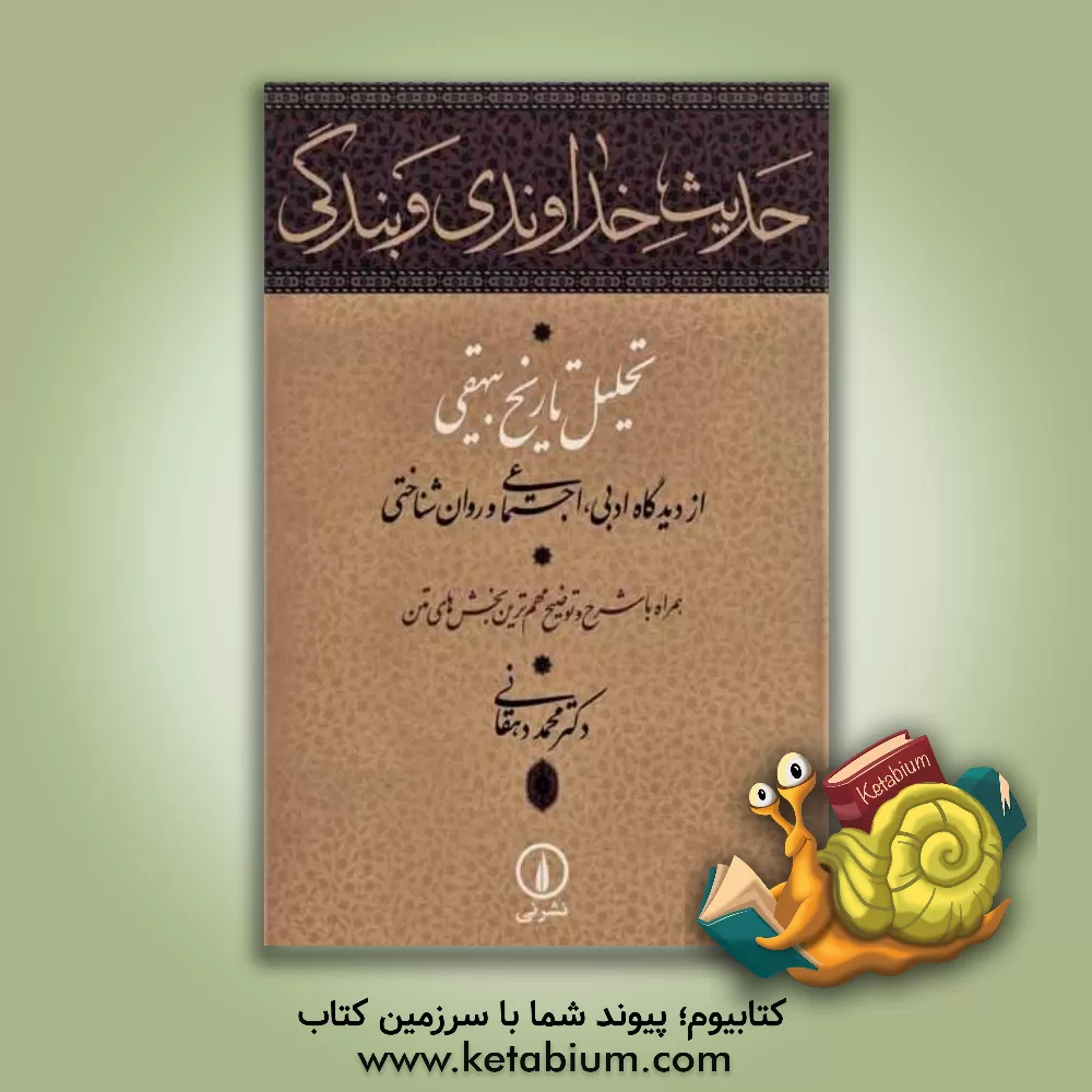 کتاب حدیث خداوندی و بندگی: تحلیل تاریخ بیهقی از دیدگاه ادبی، اجتماعی و روان شناختی، همراه با شرح و توضیح مهم ترین بخش های متن اثر محمد دهقانی