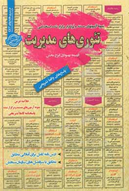 کتاب نمونه آزمون‌های مستند و پرتکرار برگزارشده استخدامی تئوری‌های مدیریت قابل استفاده برای تمامی گرایش‌های مدیریت، حسابداری، کارشناسی امور آموزشی، ... در م اثر فهیمه بهبودی‌فرح‌بخش