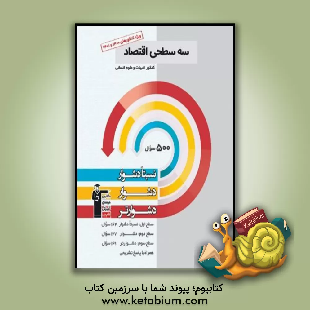 کتاب سه‌سطحی اقتصاد کنکور ادبیات و علوم انسانی: نسبتا دشوار، دشوار، دشوارتر اثر سارا شریفی