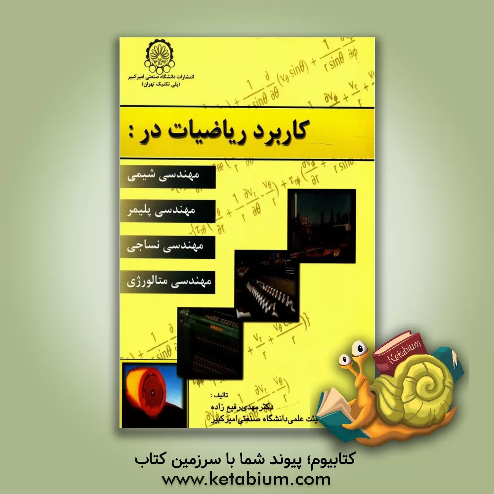 کتاب کاربرد ریاضیات در مهندسی شیمی، مهندسی پلیمر،مهندسی نساجی، مهندسی متالورژی ... اثر مهدی رفیع‌زاده