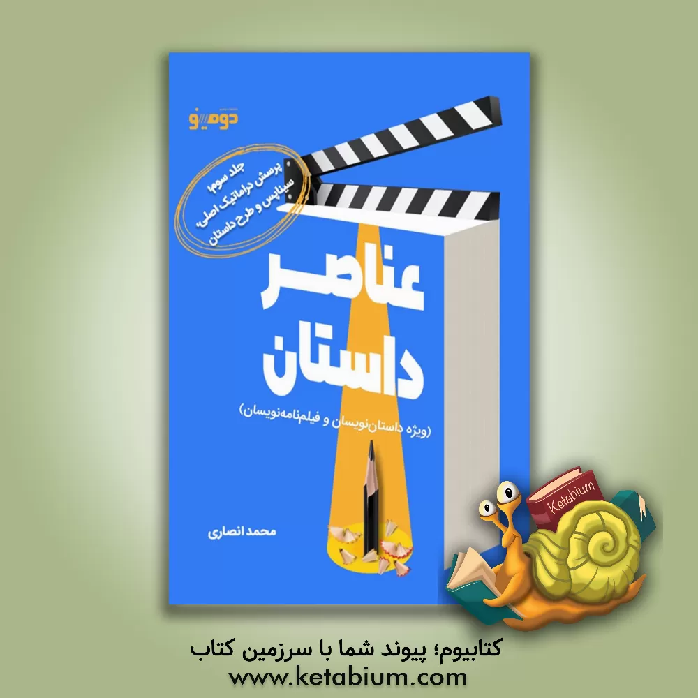 کتاب عناصر داستان (ویژه داستان‌نویسان و فیلم‌نامه‌نویسان): پرسش دراماتیک اصلی، سیناپس و طرح داستان اثر محمد انصاری