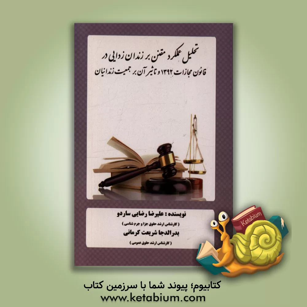 کتاب تحلیل عملکرد مقنن بر زندان زدایی در قانون مجازات 1392 و تاثیر آن بر جمعیت زندانیان اثر علیرضا رضایی‌ساردو