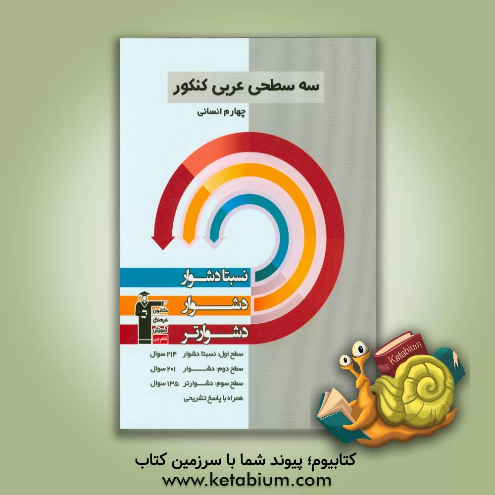 کتاب سه سطحی عربی کنکور چهارم انسانی: نسبتا دشوار، دشوار، دشوارتر اثر لیلا ایزدی