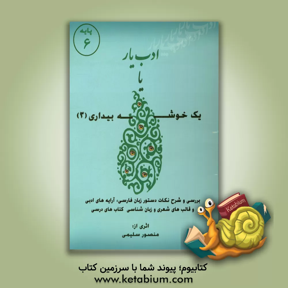 کتاب ادب یار یا یک خوشه بیداری (3) پایه 6: بررسی و شرح نکات دستور زبان فارسی، آرایه های ادبی و قالب های شعری و زبان شناسی کتاب های درسی اثر منصور سلیمی