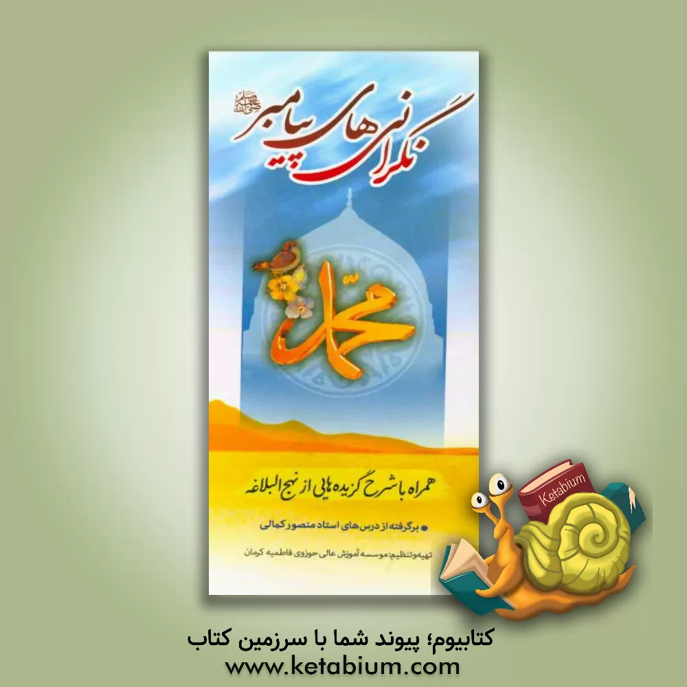 کتاب نگرانی های پیامبر (ص): "همراه با شرح گزیده هایی از نهج البلاغه" برگرفته از درس های استاد منصور کمالی اثر موسسه آموزش عالی حوزوی فاطمیه کرمان