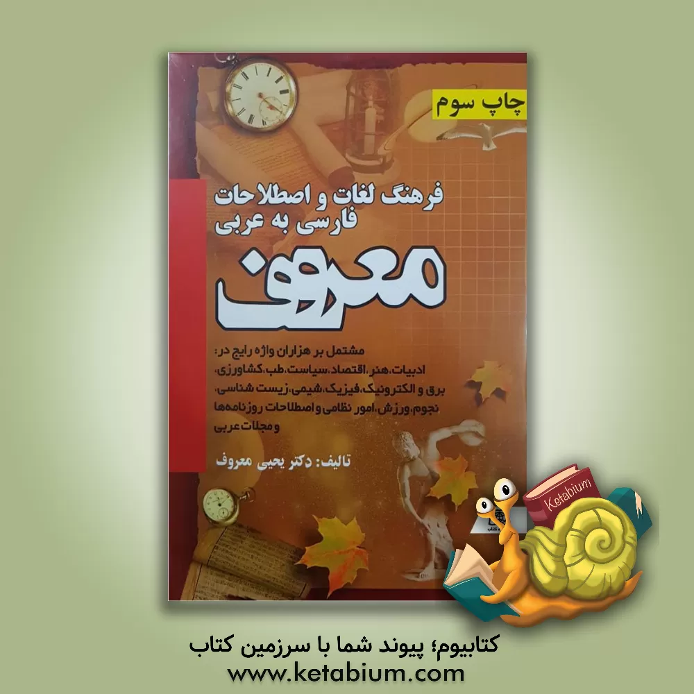 کتاب فرهنگ لغات و اصطلاحات معروف (فارسی به عربی) مشتمل بر هزاران واژه رایج در: ادبیات، هنر، اقتصاد،... اثر یحیی معروف
