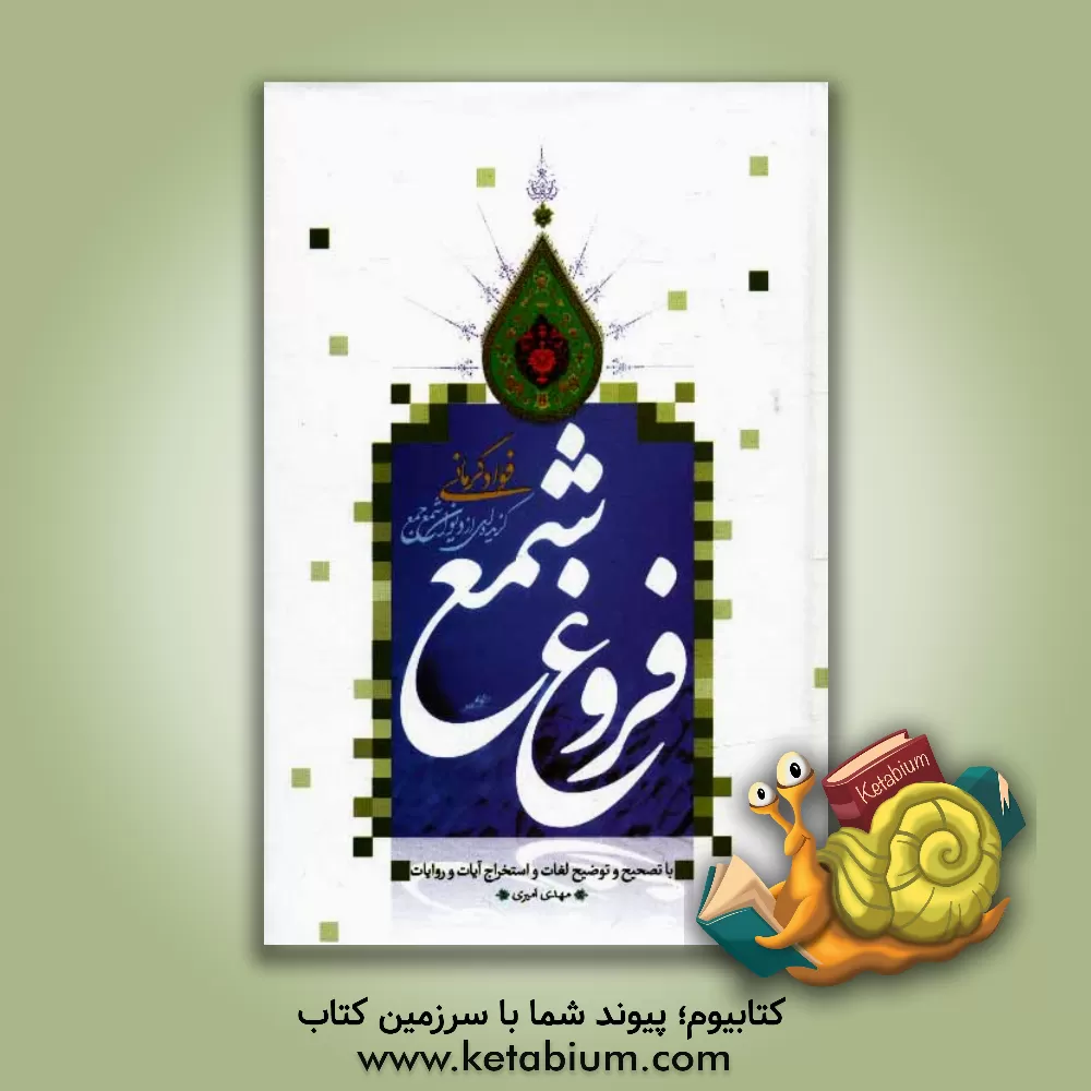 کتاب فروغ شمع گزیده ای از دیوان شمع فواد کرمانی با تصحیح و توضیح لغات و استخرا ج آیات و روایات اثر مهدی امیری