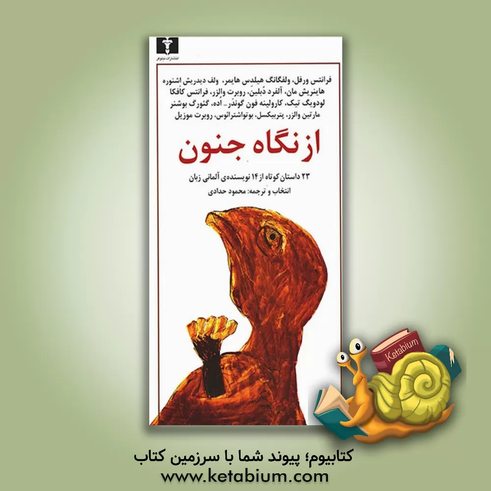 کتاب از نگاه جنون "آسیب نگاری در ادبیات آلمانی" با داستان هایی از: گئورگ بوشنر، کافکا، هاینریش مان، فرانتس ورفل، ... اثر محمود حدادی